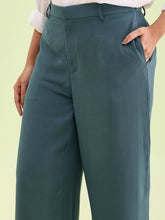 Load image into Gallery viewer, Go Colors Ocean Green Crepe Wide Trouser
