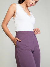 Load image into Gallery viewer, Go Colors Purple Roma Ponte Wide Pants
