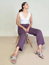 Load image into Gallery viewer, Go Colors Purple Roma Ponte Wide Pants
