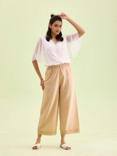 Load image into Gallery viewer, Go Colors Wheat Linen Lace Palazzo
