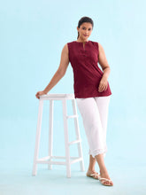 Load image into Gallery viewer, Go Colors White Linen Lace Palazzo
