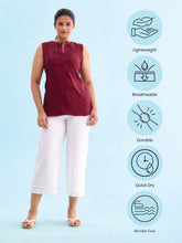 Load image into Gallery viewer, Go Colors White Linen Lace Palazzo
