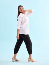 Load image into Gallery viewer, Go Colors Black Cotton Cambric Lace Salwar
