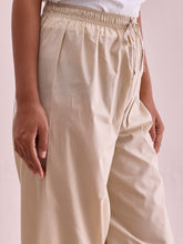 Load image into Gallery viewer, Go Colors Light Beige Cotton Cambric Lace Salwar
