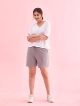 Load image into Gallery viewer, Go Colors Ebony Grey Cotton Stretch Casual Shorts
