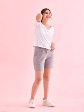 Load image into Gallery viewer, Go Colors Ebony Grey Cotton Stretch Casual Shorts
