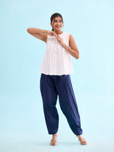 Load image into Gallery viewer, Go Colors Navy Cotton Salwar
