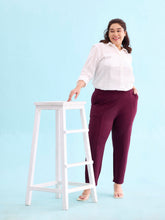 Load image into Gallery viewer, Go Colors Bright Maroon Roma Ponte Pants
