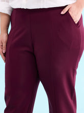 Load image into Gallery viewer, Go Colors Bright Maroon Roma Ponte Pants
