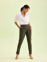 Load image into Gallery viewer, Go Colors Olive Green Roma Ponte Pants
