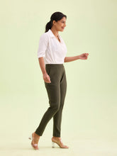 Load image into Gallery viewer, Go Colors Olive Green Roma Ponte Pants
