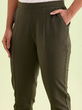 Load image into Gallery viewer, Go Colors Olive Green Roma Ponte Pants

