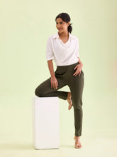 Load image into Gallery viewer, Go Colors Olive Green Roma Ponte Pants

