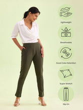 Load image into Gallery viewer, Go Colors Olive Green Roma Ponte Pants
