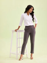 Load image into Gallery viewer, Go Colors Silver Grey Roma Ponte Pants
