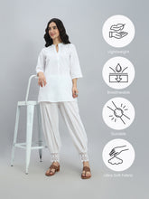 Load image into Gallery viewer, Go Colors White Embroidered Lace Salwar
