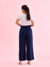 Load image into Gallery viewer, Go Colors Navy Viscose Poly Stretch Smart Fit Pant
