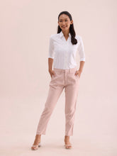 Load image into Gallery viewer, Go Colors Baby Pink Crepe Tapered Trouser
