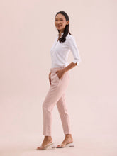 Load image into Gallery viewer, Go Colors Baby Pink Crepe Tapered Trouser
