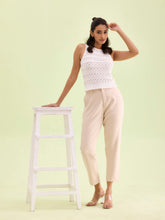 Load image into Gallery viewer, Go Colors Beige Crepe Tapered Trouser
