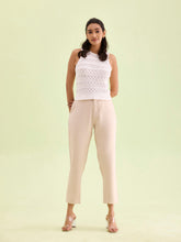 Load image into Gallery viewer, Go Colors Beige Crepe Tapered Trouser
