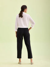 Load image into Gallery viewer, Go Colors Black Crepe Tapered Trouser
