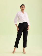 Load image into Gallery viewer, Go Colors Black Crepe Tapered Trouser
