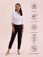 Load image into Gallery viewer, Go Colors Black Woven Cotton Stretch Chino Pants
