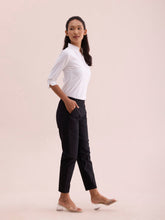 Load image into Gallery viewer, Go Colors Black Woven Cotton Stretch Chino Pants
