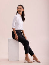 Load image into Gallery viewer, Go Colors Black Woven Cotton Stretch Chino Pants
