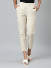 Load image into Gallery viewer, Go Colors Cream Woven Cotton Stretch Chino Pants

