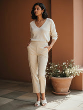 Load image into Gallery viewer, Go Colors Cream Woven Cotton Stretch Chino Pants
