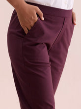 Load image into Gallery viewer, Go Colors Dark Wine Woven Cotton Stretch Chino Pants

