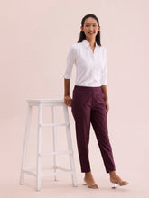 Load image into Gallery viewer, Go Colors Dark Wine Woven Cotton Stretch Chino Pants
