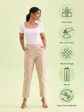 Load image into Gallery viewer, Go Colors Khaki Woven Cotton Stretch Chino Pants

