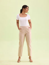 Load image into Gallery viewer, Go Colors Khaki Woven Cotton Stretch Chino Pants
