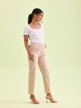 Load image into Gallery viewer, Go Colors Khaki Woven Cotton Stretch Chino Pants
