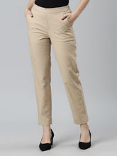 Load image into Gallery viewer, Go Colors Light Beige Woven Cotton Stretch Chino Pants
