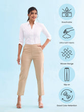 Load image into Gallery viewer, Go Colors Light Beige Woven Cotton Stretch Chino Pants
