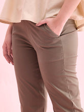 Load image into Gallery viewer, Go Colors Olive Green Woven Cotton Stretch Chino Pants

