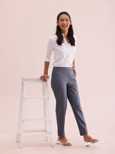 Load image into Gallery viewer, Go Colors Silver Grey Woven Cotton Stretch Chino Pants
