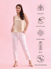 Load image into Gallery viewer, Go Colors White Woven Cotton Stretch Chino Pants
