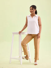 Load image into Gallery viewer, Go Colors Antique Gold Poly Modal Metallic Pants
