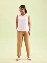 Load image into Gallery viewer, Go Colors Antique Gold Poly Modal Metallic Pants
