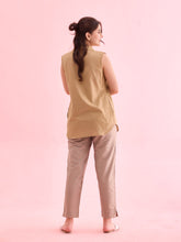 Load image into Gallery viewer, Go Colors Beige Poly Modal Metallic Pants
