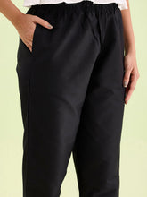 Load image into Gallery viewer, Go Colors Black Poly Modal Metallic Pants
