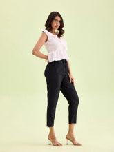 Load image into Gallery viewer, Go Colors Black Poly Modal Metallic Pants
