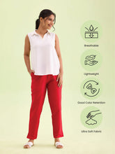 Load image into Gallery viewer, Go Colors Cherry Poly Modal Metallic Pants
