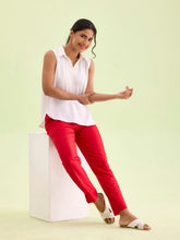 Load image into Gallery viewer, Go Colors Cherry Poly Modal Metallic Pants
