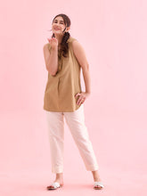 Load image into Gallery viewer, Go Colors Cream Poly Modal Metallic Pants
